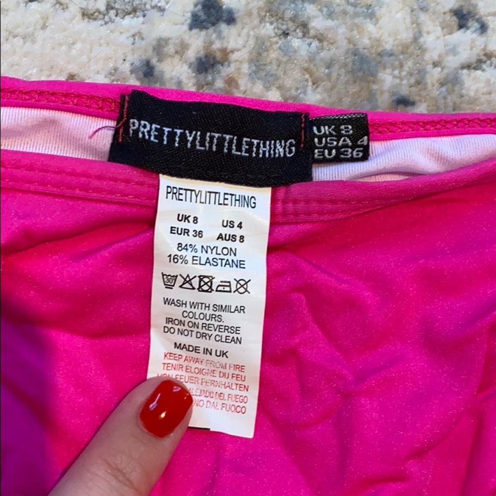 Hot Pink Triangle String Bikini - Picture 10 of 12